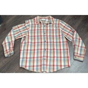 Alfred Dunner Top Womens Size 14 Multicolor Plaid Button up (582)